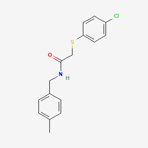 molecular formula C16H16ClNOS B3935655 2-[(4-chlorophenyl)thio]-N-(4-methylbenzyl)acetamide 