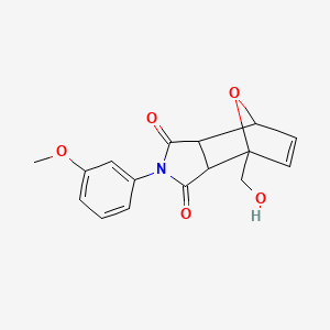molecular formula C16H15NO5 B3935661 1-(hydroxymethyl)-4-(3-methoxyphenyl)-10-oxa-4-azatricyclo[5.2.1.0~2,6~]dec-8-ene-3,5-dione 