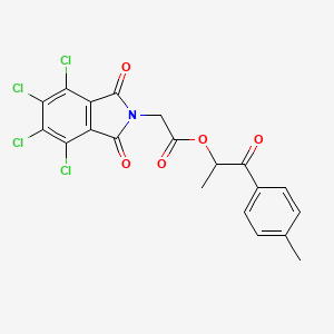 molecular formula C20H13Cl4NO5 B3935666 1-methyl-2-(4-methylphenyl)-2-oxoethyl (4,5,6,7-tetrachloro-1,3-dioxo-1,3-dihydro-2H-isoindol-2-yl)acetate 