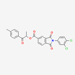 molecular formula C25H17Cl2NO5 B3935669 1-methyl-2-(4-methylphenyl)-2-oxoethyl 2-(3,4-dichlorophenyl)-1,3-dioxo-5-isoindolinecarboxylate 