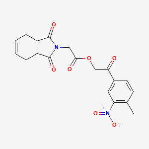 molecular formula C19H18N2O7 B3935672 2-(4-methyl-3-nitrophenyl)-2-oxoethyl (1,3-dioxo-1,3,3a,4,7,7a-hexahydro-2H-isoindol-2-yl)acetate 