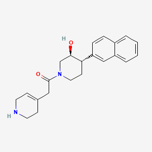 molecular formula C22H26N2O2 B3935679 rel-(3S,4S)-4-(2-naphthyl)-1-(1,2,3,6-tetrahydro-4-pyridinylacetyl)-3-piperidinol hydrochloride 