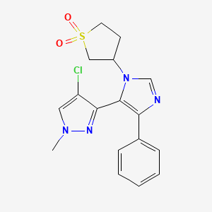 molecular formula C17H17ClN4O2S B3935691 4-chloro-3-[1-(1,1-dioxidotetrahydro-3-thienyl)-4-phenyl-1H-imidazol-5-yl]-1-methyl-1H-pyrazole 