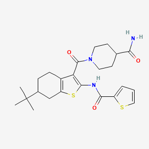 molecular formula C24H31N3O3S2 B3935701 1-({6-tert-butyl-2-[(2-thienylcarbonyl)amino]-4,5,6,7-tetrahydro-1-benzothien-3-yl}carbonyl)-4-piperidinecarboxamide 