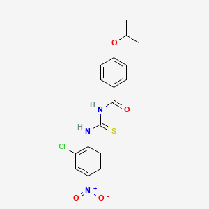 molecular formula C17H16ClN3O4S B3935710 N-{[(2-chloro-4-nitrophenyl)amino]carbonothioyl}-4-isopropoxybenzamide 