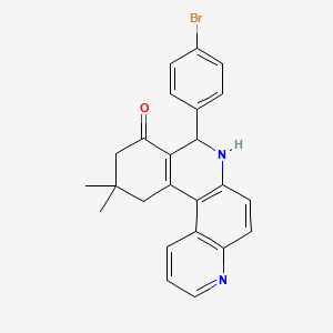 molecular formula C24H21BrN2O B3935726 8-(4-bromophenyl)-11,11-dimethyl-8,10,11,12-tetrahydrobenzo[a]-4,7-phenanthrolin-9(7H)-one 