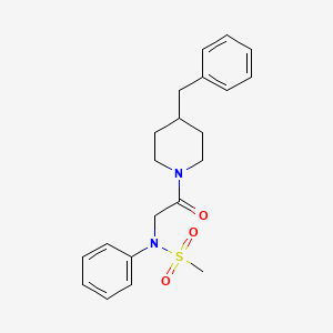 molecular formula C21H26N2O3S B3935729 N-[2-(4-benzyl-1-piperidinyl)-2-oxoethyl]-N-phenylmethanesulfonamide 
