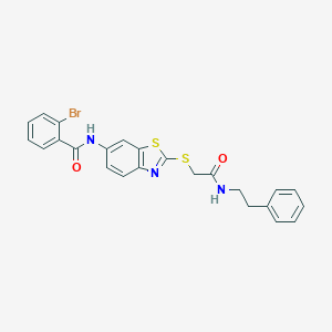 2-bromo-N-[2-({2-oxo-2-[(2-phenylethyl)amino]ethyl}sulfanyl)-1,3-benzothiazol-6-yl]benzamide