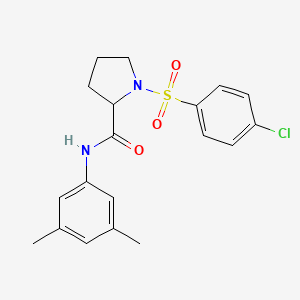 molecular formula C19H21ClN2O3S B3935743 1-[(4-chlorophenyl)sulfonyl]-N-(3,5-dimethylphenyl)prolinamide 