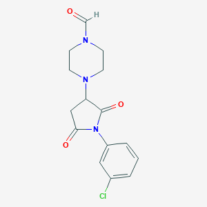 4-[1-(3-Chlorophenyl)-2,5-dioxo-3-pyrrolidinyl]-1-piperazinecarbaldehyde