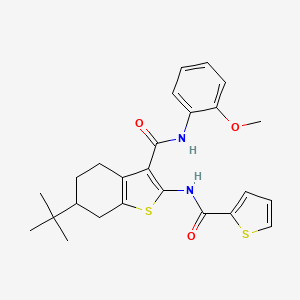 molecular formula C25H28N2O3S2 B3935759 6-tert-butyl-N-(2-methoxyphenyl)-2-[(2-thienylcarbonyl)amino]-4,5,6,7-tetrahydro-1-benzothiophene-3-carboxamide 
