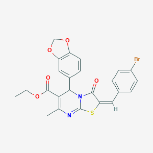 ethyl 5-(1,3-benzodioxol-5-yl)-2-(4-bromobenzylidene)-7-methyl-3-oxo-2,3-dihydro-5H-[1,3]thiazolo[3,2-a]pyrimidine-6-carboxylate
