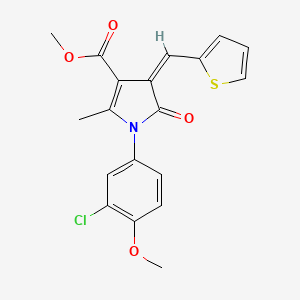 molecular formula C19H16ClNO4S B3935781 methyl 1-(3-chloro-4-methoxyphenyl)-2-methyl-5-oxo-4-(2-thienylmethylene)-4,5-dihydro-1H-pyrrole-3-carboxylate 