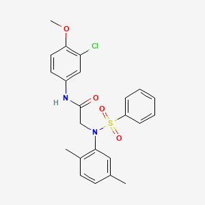 molecular formula C23H23ClN2O4S B3935788 N~1~-(3-chloro-4-methoxyphenyl)-N~2~-(2,5-dimethylphenyl)-N~2~-(phenylsulfonyl)glycinamide 