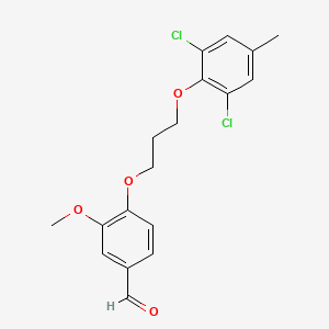 molecular formula C18H18Cl2O4 B3935803 4-[3-(2,6-dichloro-4-methylphenoxy)propoxy]-3-methoxybenzaldehyde 