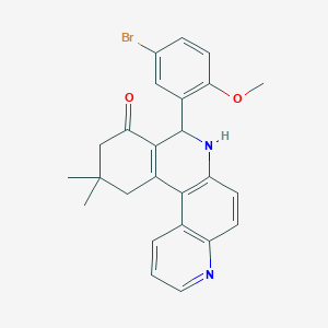 molecular formula C25H23BrN2O2 B3935809 8-(5-bromo-2-methoxyphenyl)-11,11-dimethyl-8,10,11,12-tetrahydrobenzo[a]-4,7-phenanthrolin-9(7H)-one 