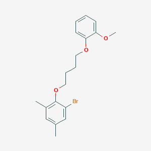 molecular formula C19H23BrO3 B3935810 1-bromo-2-[4-(2-methoxyphenoxy)butoxy]-3,5-dimethylbenzene 