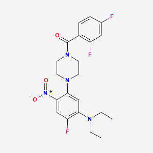 molecular formula C21H23F3N4O3 B3935812 5-[4-(2,4-difluorobenzoyl)-1-piperazinyl]-N,N-diethyl-2-fluoro-4-nitroaniline 