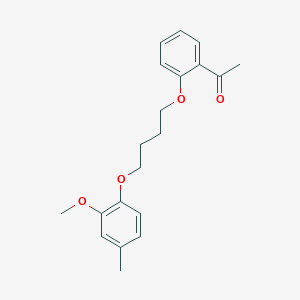 molecular formula C20H24O4 B3935830 1-{2-[4-(2-methoxy-4-methylphenoxy)butoxy]phenyl}ethanone 