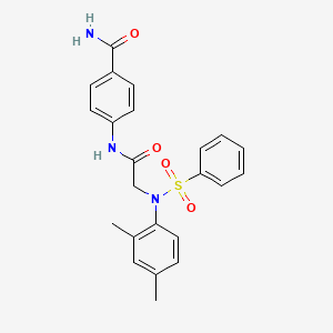 molecular formula C23H23N3O4S B3935845 4-{[N-(2,4-dimethylphenyl)-N-(phenylsulfonyl)glycyl]amino}benzamide 