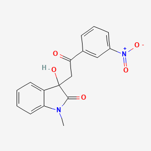 molecular formula C17H14N2O5 B3935872 3-hydroxy-1-methyl-3-[2-(3-nitrophenyl)-2-oxoethyl]-1,3-dihydro-2H-indol-2-one 