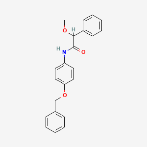 molecular formula C22H21NO3 B3935879 N-[4-(benzyloxy)phenyl]-2-methoxy-2-phenylacetamide 