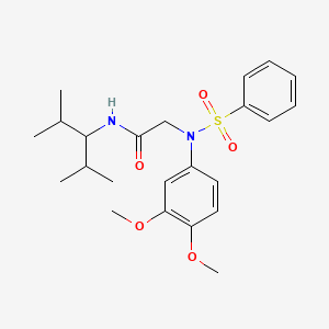 molecular formula C23H32N2O5S B3935880 N~2~-(3,4-dimethoxyphenyl)-N~1~-(1-isopropyl-2-methylpropyl)-N~2~-(phenylsulfonyl)glycinamide 