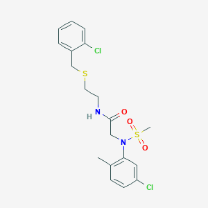 molecular formula C19H22Cl2N2O3S2 B3935883 N~1~-{2-[(2-chlorobenzyl)thio]ethyl}-N~2~-(5-chloro-2-methylphenyl)-N~2~-(methylsulfonyl)glycinamide 