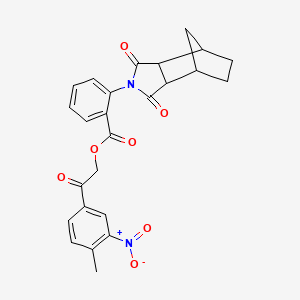 molecular formula C25H22N2O7 B3935902 2-(4-methyl-3-nitrophenyl)-2-oxoethyl 2-(3,5-dioxo-4-azatricyclo[5.2.1.0~2,6~]dec-4-yl)benzoate 