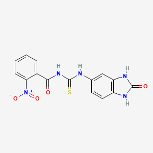 molecular formula C15H11N5O4S B3935903 2-nitro-N-{[(2-oxo-2,3-dihydro-1H-benzimidazol-5-yl)amino]carbonothioyl}benzamide 