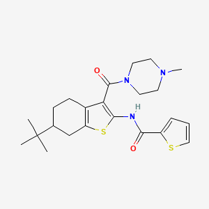 molecular formula C23H31N3O2S2 B3935909 N-{6-tert-butyl-3-[(4-methyl-1-piperazinyl)carbonyl]-4,5,6,7-tetrahydro-1-benzothien-2-yl}-2-thiophenecarboxamide 