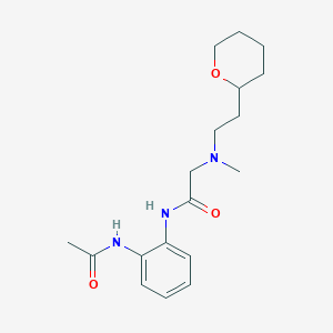 molecular formula C18H27N3O3 B3935913 N-[2-(acetylamino)phenyl]-2-{methyl[2-(tetrahydro-2H-pyran-2-yl)ethyl]amino}acetamide 