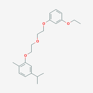 molecular formula C22H30O4 B3935921 2-{2-[2-(3-ethoxyphenoxy)ethoxy]ethoxy}-4-isopropyl-1-methylbenzene 