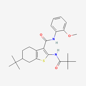 6-tert-butyl-2-[(2,2-dimethylpropanoyl)amino]-N-(2-methoxyphenyl)-4,5,6,7-tetrahydro-1-benzothiophene-3-carboxamide