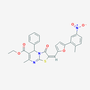 ethyl 2-[(5-{5-nitro-2-methylphenyl}-2-furyl)methylene]-7-methyl-3-oxo-5-phenyl-2,3-dihydro-5H-[1,3]thiazolo[3,2-a]pyrimidine-6-carboxylate