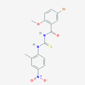 molecular formula C16H14BrN3O4S B3935947 5-bromo-2-methoxy-N-{[(2-methyl-4-nitrophenyl)amino]carbonothioyl}benzamide 