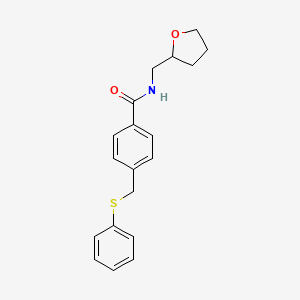 molecular formula C19H21NO2S B3935983 4-[(phenylthio)methyl]-N-(tetrahydro-2-furanylmethyl)benzamide 