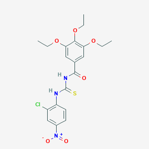 molecular formula C20H22ClN3O6S B3935986 N-{[(2-chloro-4-nitrophenyl)amino]carbonothioyl}-3,4,5-triethoxybenzamide 