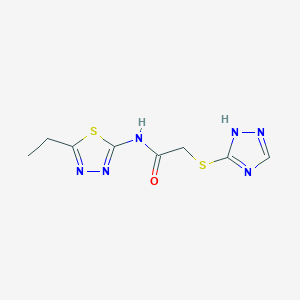 molecular formula C8H10N6OS2 B393601 N-(5-ethyl-1,3,4-thiadiazol-2-yl)-2-(1H-1,2,4-triazol-5-ylsulfanyl)acetamide 