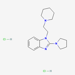 molecular formula C18H28Cl2N4 B3936012 1-[2-(1-piperidinyl)ethyl]-2-(1-pyrrolidinyl)-1H-benzimidazole dihydrochloride 