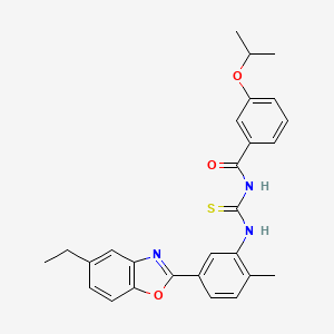 N-({[5-(5-ethyl-1,3-benzoxazol-2-yl)-2-methylphenyl]amino}carbonothioyl)-3-isopropoxybenzamide