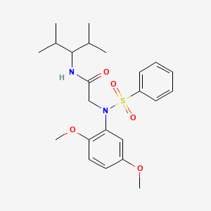 molecular formula C23H32N2O5S B3936026 N~2~-(2,5-dimethoxyphenyl)-N~1~-(1-isopropyl-2-methylpropyl)-N~2~-(phenylsulfonyl)glycinamide 