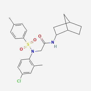 molecular formula C23H27ClN2O3S B3936032 N~1~-bicyclo[2.2.1]hept-2-yl-N~2~-(4-chloro-2-methylphenyl)-N~2~-[(4-methylphenyl)sulfonyl]glycinamide 