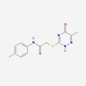 molecular formula C13H14N4O2S B393604 N-(4-甲基苯基)-2-[(6-甲基-5-氧代-4,5-二氢-1,2,4-三嗪-3-基)硫代]-乙酰胺 CAS No. 325996-76-7