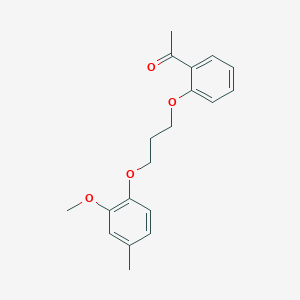 molecular formula C19H22O4 B3936047 1-{2-[3-(2-methoxy-4-methylphenoxy)propoxy]phenyl}ethanone 