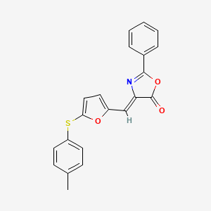 molecular formula C21H15NO3S B3936053 4-({5-[(4-methylphenyl)thio]-2-furyl}methylene)-2-phenyl-1,3-oxazol-5(4H)-one 