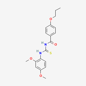 molecular formula C19H22N2O4S B3936063 N-{[(2,4-dimethoxyphenyl)amino]carbonothioyl}-4-propoxybenzamide 