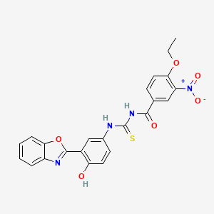 molecular formula C23H18N4O6S B3936069 N-({[3-(1,3-benzoxazol-2-yl)-4-hydroxyphenyl]amino}carbonothioyl)-4-ethoxy-3-nitrobenzamide 
