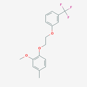molecular formula C17H17F3O3 B3936073 2-methoxy-4-methyl-1-{2-[3-(trifluoromethyl)phenoxy]ethoxy}benzene 