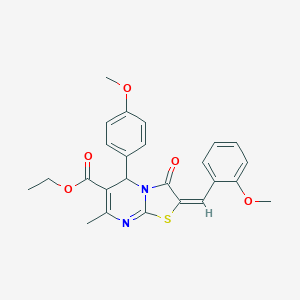 ethyl 2-(2-methoxybenzylidene)-5-(4-methoxyphenyl)-7-methyl-3-oxo-2,3-dihydro-5H-[1,3]thiazolo[3,2-a]pyrimidine-6-carboxylate